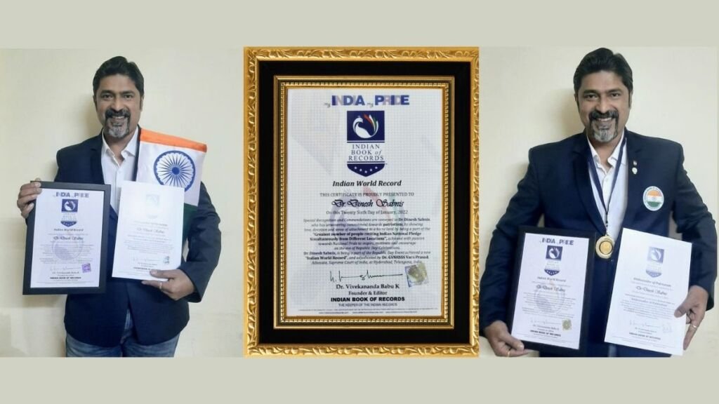 Dr.Dinesh Sabnis, Senior Educationist, Author & Sports Mentor gets honored with Indian World Record Certificate by Indian Book of Records