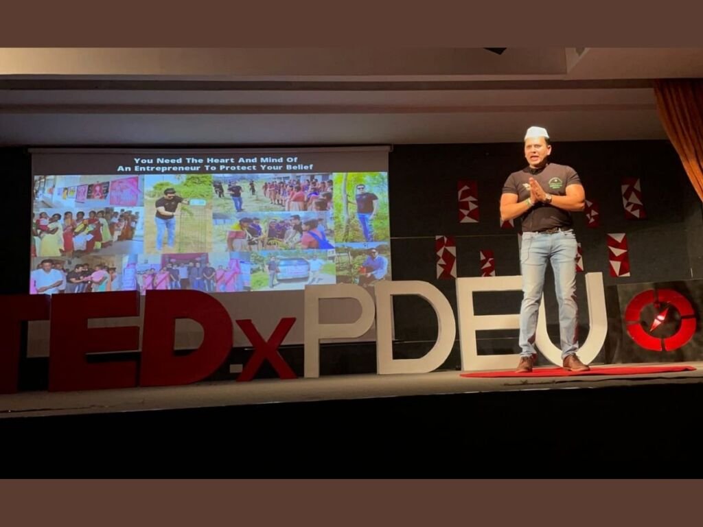 Viral Desai addresses students on how to tackle Climate Change at his first TED Talk