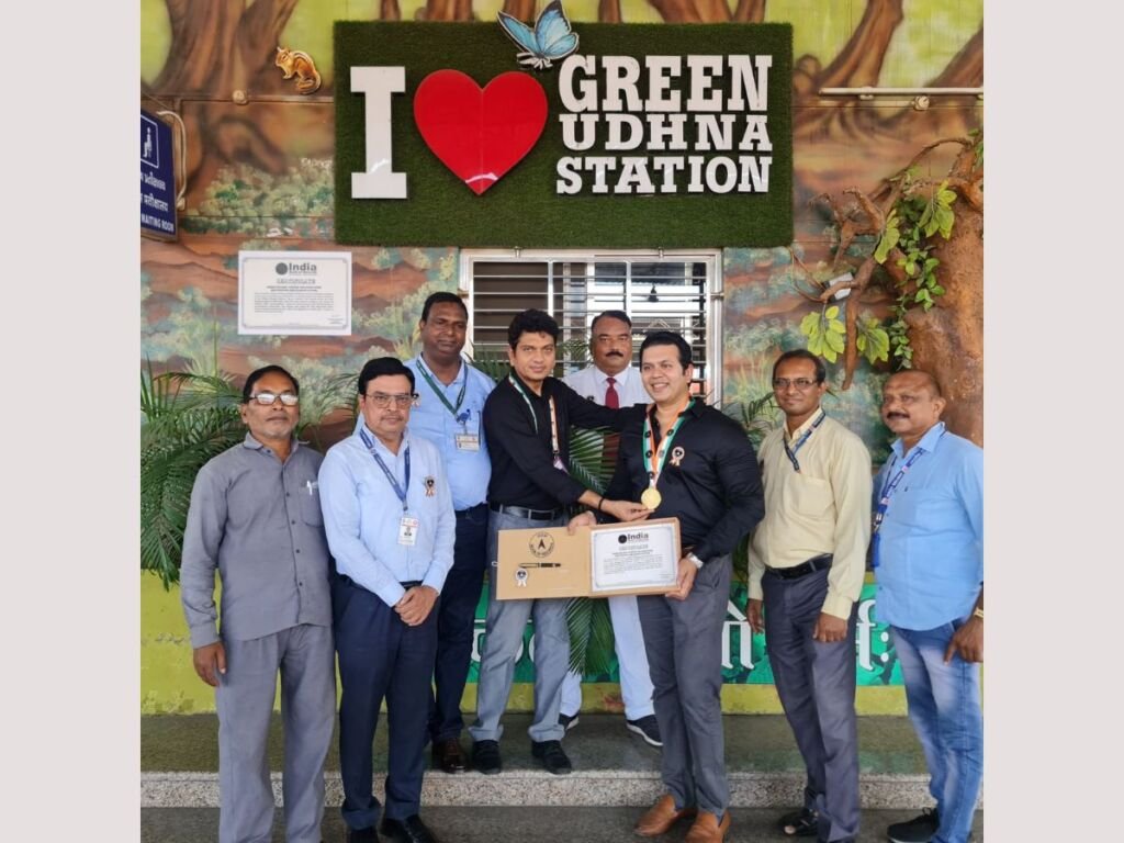 Greenman Viral Desai received India Book of Records for green Udhna railway station