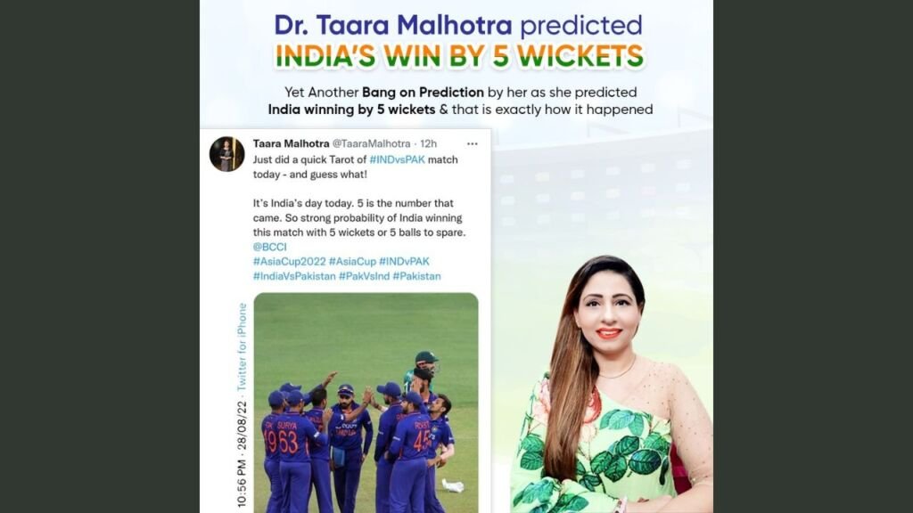 India vs Pakistan Asia Cup 2022: Dr Taara Malhotra’s bang on prediction made India won by 5 wickets