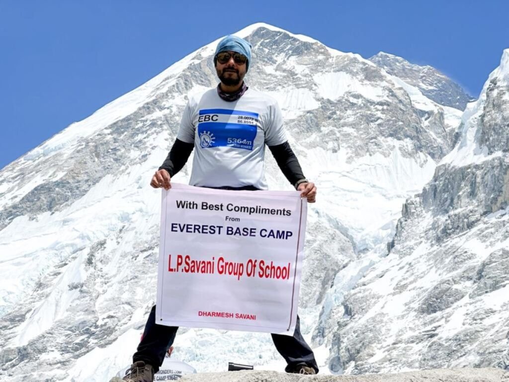 Dharmendra Savani, Vice Chairman of LP Savani, achieves a remarkable feat by finishing the Everest Base Camp trek in a record time of nine days