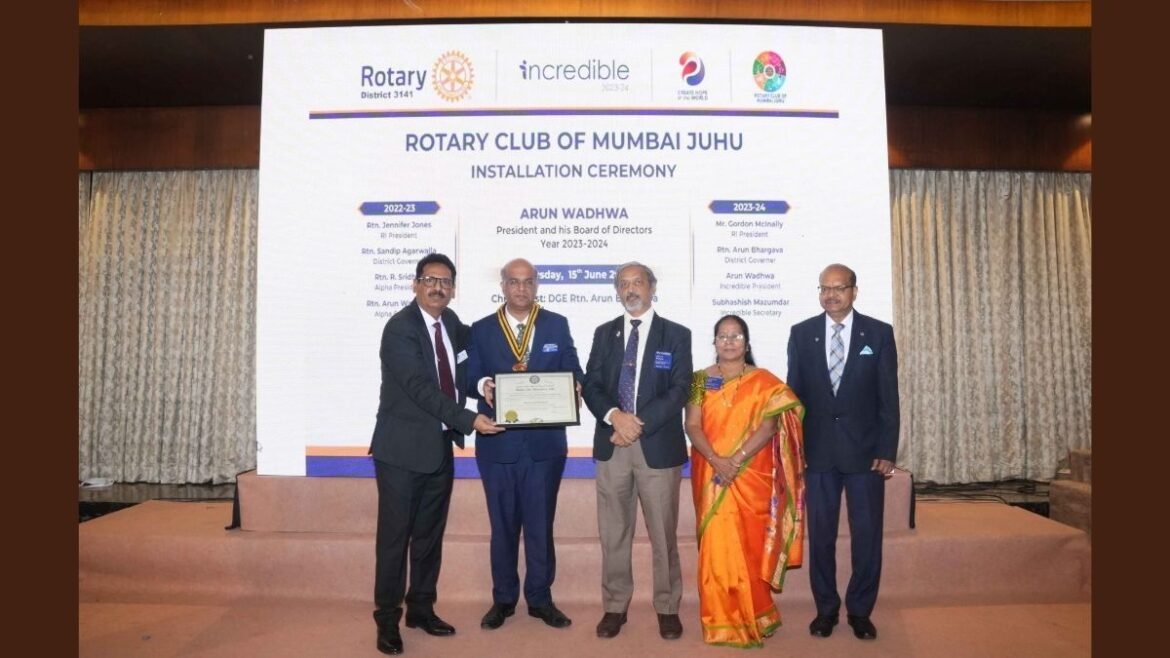 Installation Ceremony of Rotary Club of Mumbai Juhu held on 15th June 2023