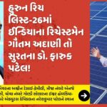 હુરુન રિચ લિસ્ટ-26માં ઈન્ડિયના રિચેસ્ટમેન ગૌતમ અદાણી, સુરતના ડો. ફારુક પટેલને સ્થાન